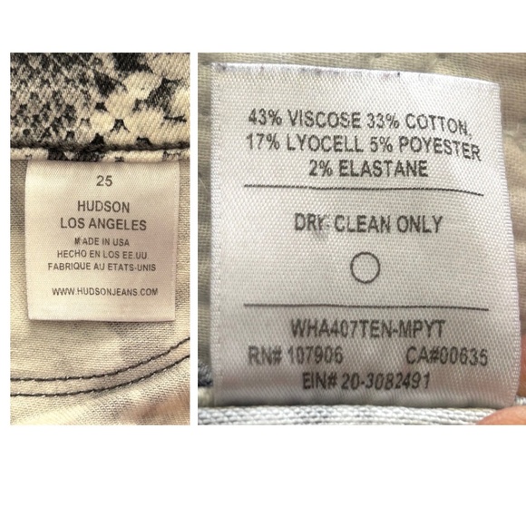 Like New Hudson Barbara High Waist Super Skinny Python Print Jean Size 25 - Picture 12 of 16